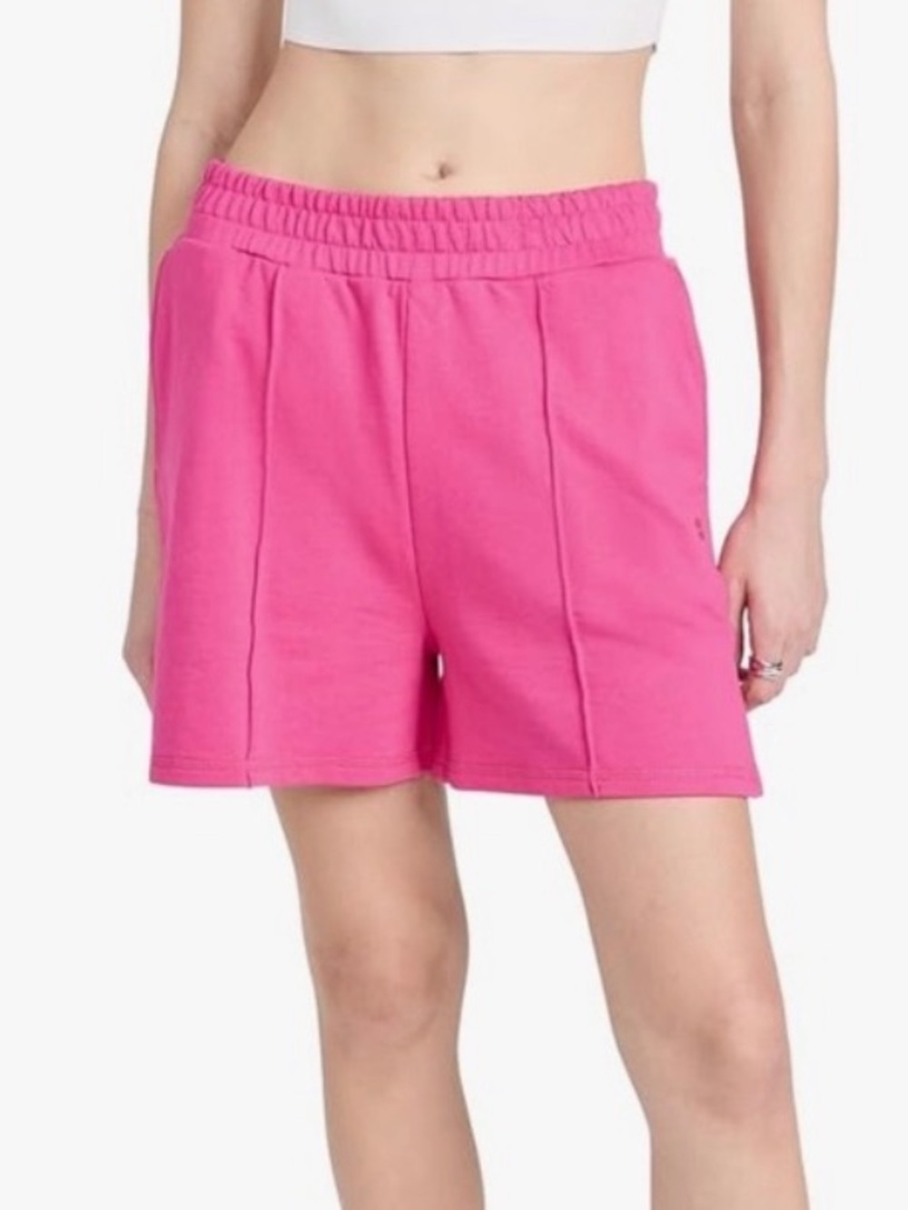 NWT Sweaty Betty After Class Hot Pink sweat Shorts beet pink pockets
